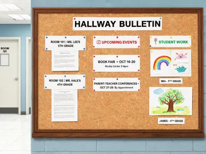 Bulletin board display materials
