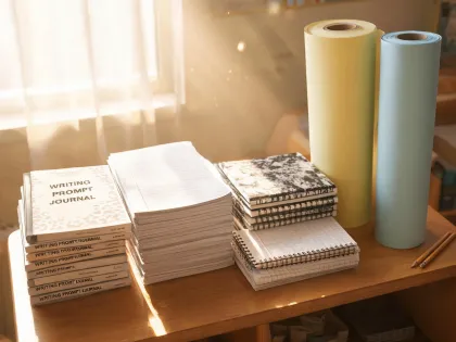 Paper and notebook classroom supplies